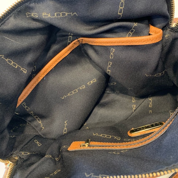 Big Buddha Dome Satchel Purse Walnut Brown Faux Leather Good Used Condition - Picture 7 of 13